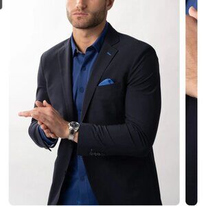 Twillory Blazer Men's 38R Navy Blue Sport Coat Jacket Performance Stretch Preppy